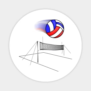 Volleyball Flies Over The Net Magnet